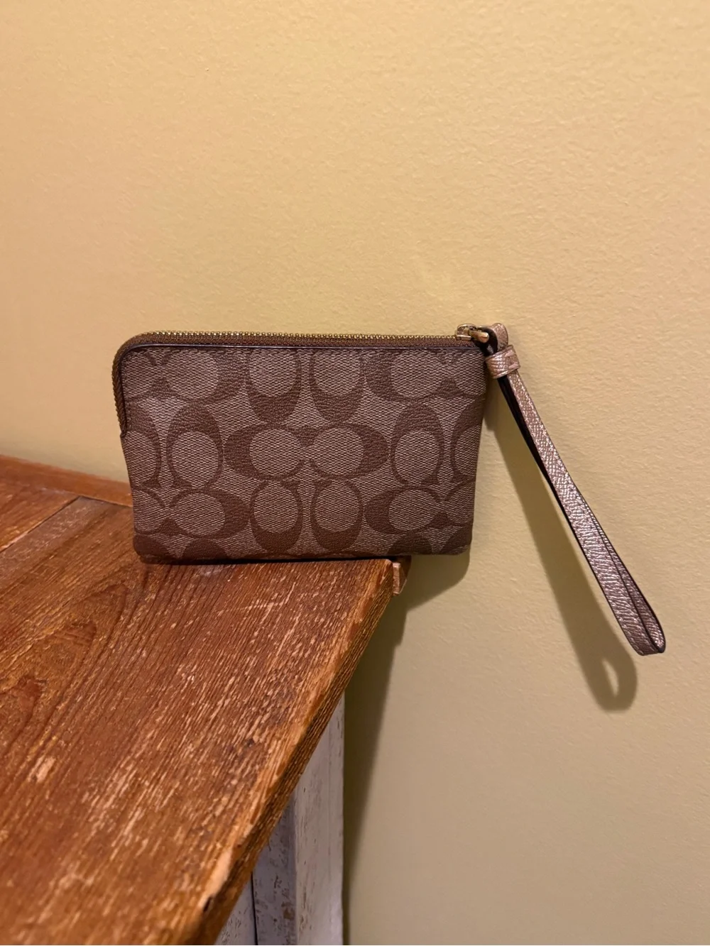 Coach wristlet brown